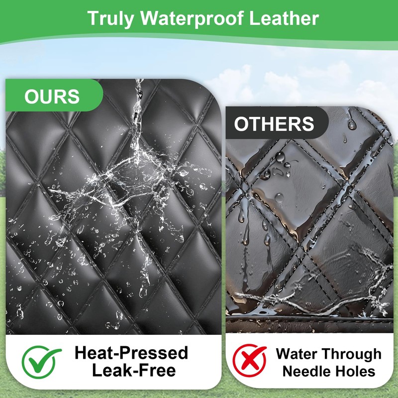 LEAPGOMAX Waterproof Front & Rear Golf Cart Seat Covers for