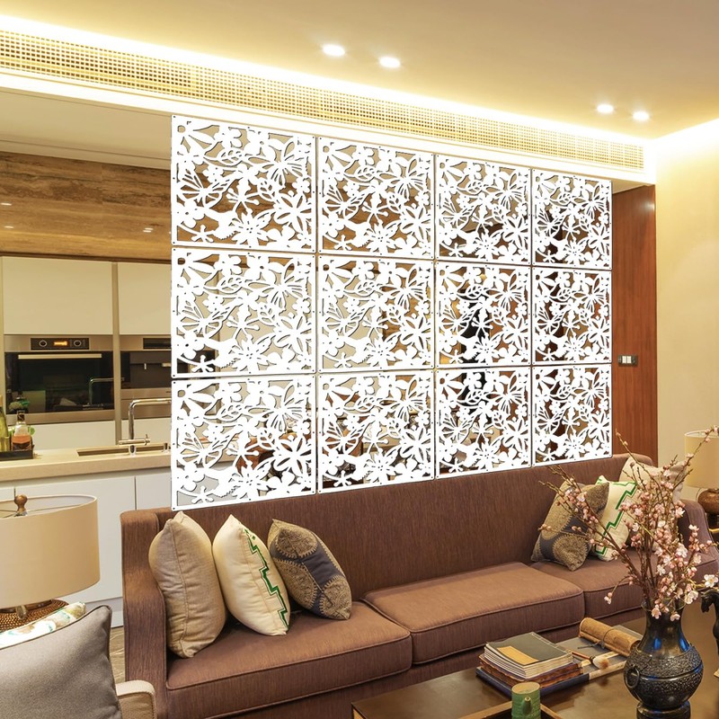 LRZCGB Hanging Room Divider,24 Pieces PVC Screen Partition Panel with