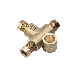 3 Way Brake T Piece Tee and 3-Male Nuts Short Union Metric M10 3/16 Pipe-10mm