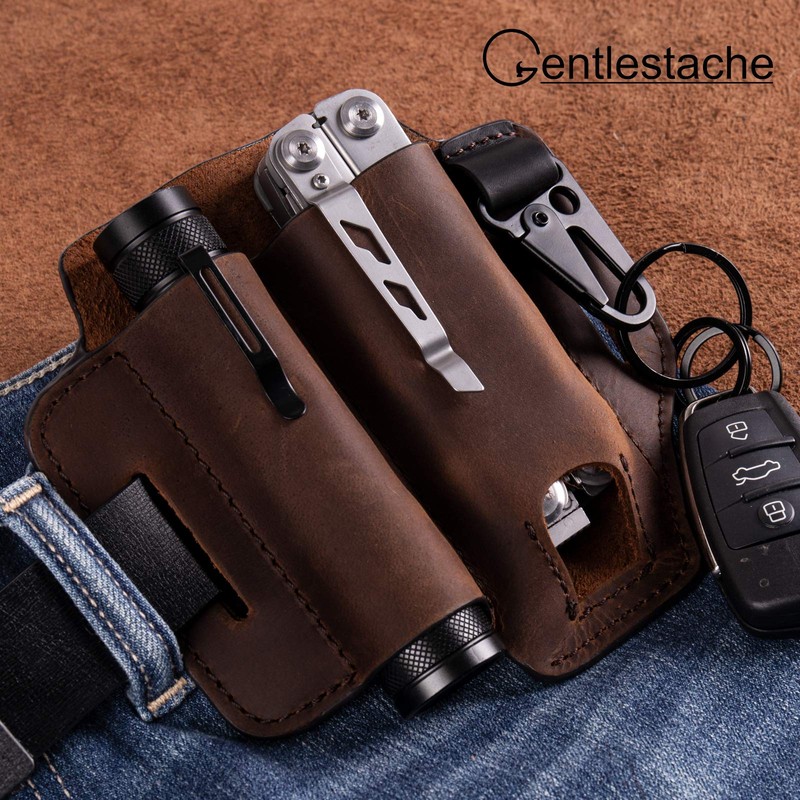 Gentlestache Leather Sheath for Leatherman Multitool Sheath EDC Pocket Organizer