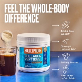Bulletproof Bulletproof Vanilla Collagen Peptides Powder with MCT Oil, 14.3 Ounces, Grass-Fed Collagen Protein for Skin, Bone and Joint Support, Pasture Raised, No Added Hormones