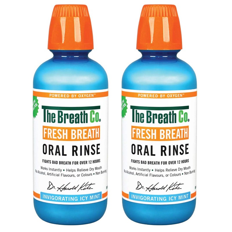 The Breath Co Fresh Breath Oral Rinse Icy Mint Duo,