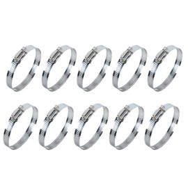 10Pcs Narrow Band 12mm Steel Adjustable Hose Clamp Hoop 59-82mm HC59-82/12 (59-82mm)