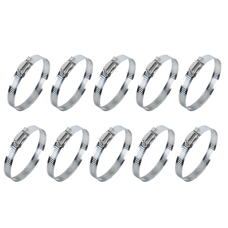 10Pcs Narrow Band 12mm Steel Adjustable Hose Clamp Hoop 59-82mm