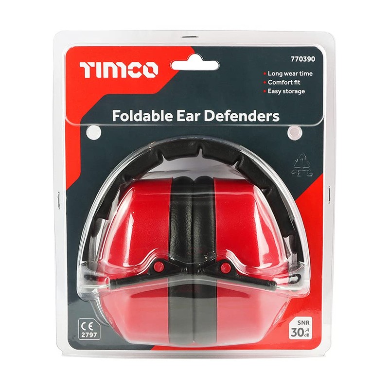 TIMCO Foldable Ear Defenders - Adjustable ear cups for comfort