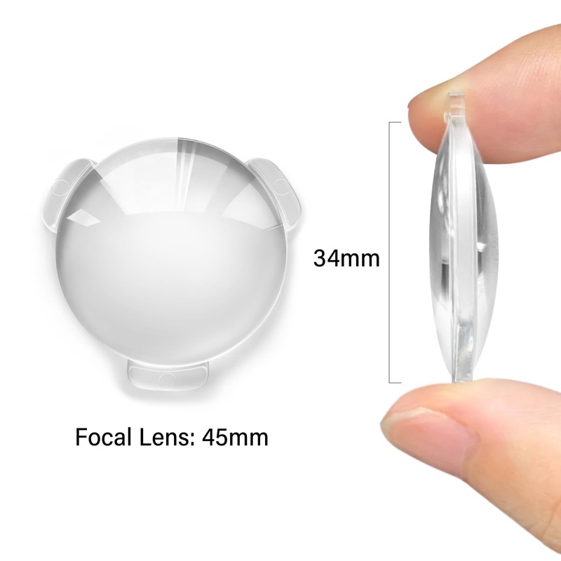 Biconvex Lens Set, Pop-Tech Glass Lens Bi-Convex 34mm Diameter 45mm