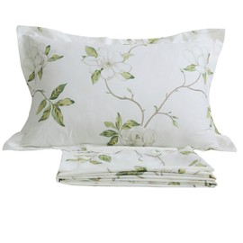 FADFAY White Floral Print Bed Sheet Sets 4-Piece Twin
