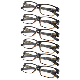 Gr8Sight 6-Pack Reading Glasses with Spring Hinges Readers for Man and Women Professional BlackTortoise