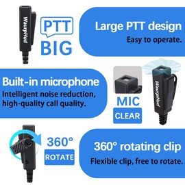 Radio Earpiece for Motorola SL300 Earpiece with Mic,Radio Ear Piece Compatible with SL-300 SL3500e TLK100 TLK110 SL7550 SL7550e SL-3500e with mic Acoustic Tube PTT