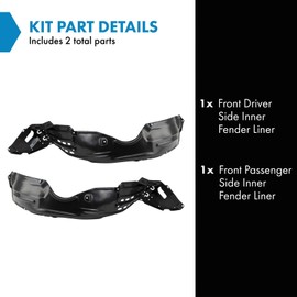 TRQ TRQ Front Inner Fender Liner Set Compatible with 2000-2005 Toyota Celica TO1248128 TO1249128