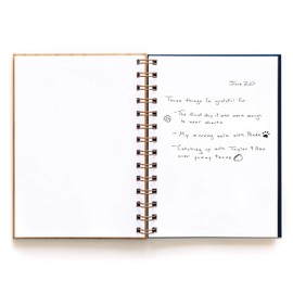 Floral Monogram T Wood Journal - Other Letters Available [Notebook, Sketchbook, Spiral Bound, Blank Pages]