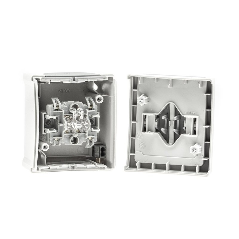 Surface-Mounted Blind Switch for Wet Rooms IP54 Model Pacific Grey