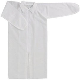 川西 Factory Tour for non-woven fabric 3 Piece Set (White Robe, Mask, Hair Cap) LL size 7022 – LL General Work Mask