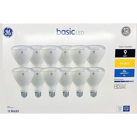 GE (12 Pack) Basic LED BR30 Indoor Floodlight, 8 watt, 700 Lumen (65 watt Equivalent), Soft White, HD Light, Dimmable