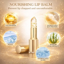 MVC Color Changing Lipstick, Gold Crystal pH Color-Changing Lipstick 24HR Transferproof Lip Gloss,Moisturizing Tinted Lip Balm,Mother’s Day & Birthday Gifts for Women (2 Count)