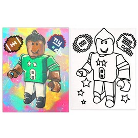 Pre Drawn Stretched Canvas Painting for Kids | Custom Theme | Birthday Gift ROBO BOY Theme | Paint party favor | DIY (8x10)