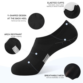 BUDERMMY No Show Socks Womens Low Cut Non Slip Athletic Cotton Invisible Women Sock 5 Pairs (US, Numeric, 9, 11, Regular, Regular, 5 Pairs 3 Color)