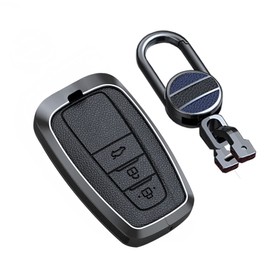 Key Case, Key Holder, Key Cover, Key Protection, For Toyota C-HR, New Crown, 50 Series, Prius, 70 Camry, Land Cruiser, Prado, Late 150, etc, 3 Button Black