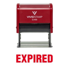 Expired Self Inking Rubber Stamp (Red Ink) - X-Large 2 Pack