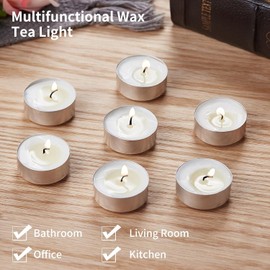 UNBREAKABLE - Tea Light Candles 300 Pack – Unscented Long Lasting 2.5 Hour Burn – White Smokeless Tealights for Decoration, Holiday, Party, Wedding, Home Use