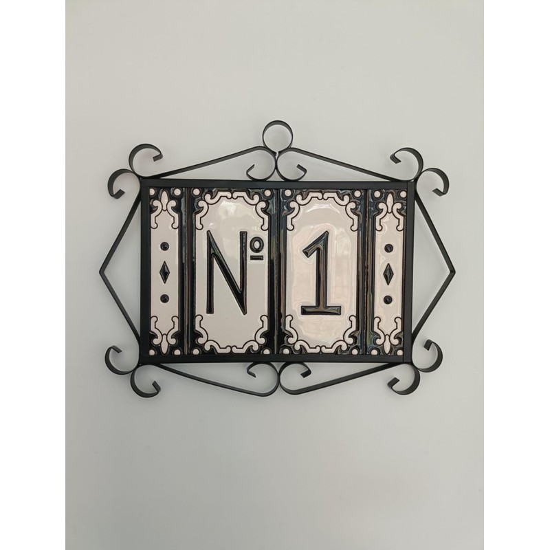 Jacho Black Hand-Painted Number and Letter Tiles 11 x 5.5