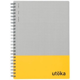 Maruman N460-04 Utoka Notebook, Ring Notebook, A5, 0.2 inch (4 mm) Ruled, Yellow