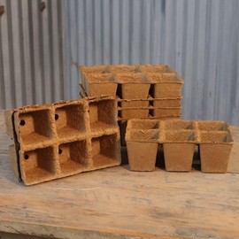 Park Seed CowPots 3-inch Tall Square Nitrogen-Rich Plant Seedling Starter, Set of 3 (6-Pack)