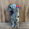 Rose Skull Skeleton Metal Lighter Case Cover Holder fits BIC