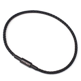 Silipac Braided Cable Key Ring Anodized Black Lock - Durable Keychain Loop for Keys, Luggage Tags, Crafts (Black)