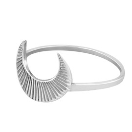 AeraVida Lunar Upside Down Textured Crescent Moon .925 Sterling Silver Ring (9)