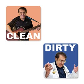Dishwasher Magnet Clean Dirty Sign Indicator -Dr Now Clean Dirty Dishwasher Magnet - Kitchen Dish Washer Magnet - Waterproof and Double Sided Flip with Bonus Adhesive Metal Plate