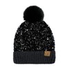 Funky Junque Adult Sequin Pom Beanie - Chunky Sequin -