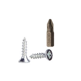 Zinc Plated Steel Wood Screws 3.5 x 15mm Pozi Drive Head Screws Fasteners Countersunk Chipboard Screws (Pack of 1000)