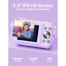 AKJJHFUE Digita|CameraFHD 1080P Kids Camera with 32GB SD Card 16xDigita|Zoom Portable Smal|CameraCompact Point and Shoot Camera Mini Digita|Camera for Teens Kids Boys Girls Students Seniors-Purple