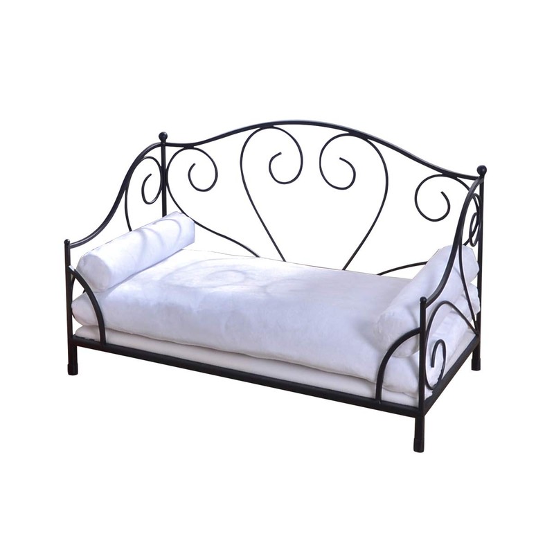 BabyLand Summer Metal Frame Pet Bed, Animal Lounge Detachable Bed
