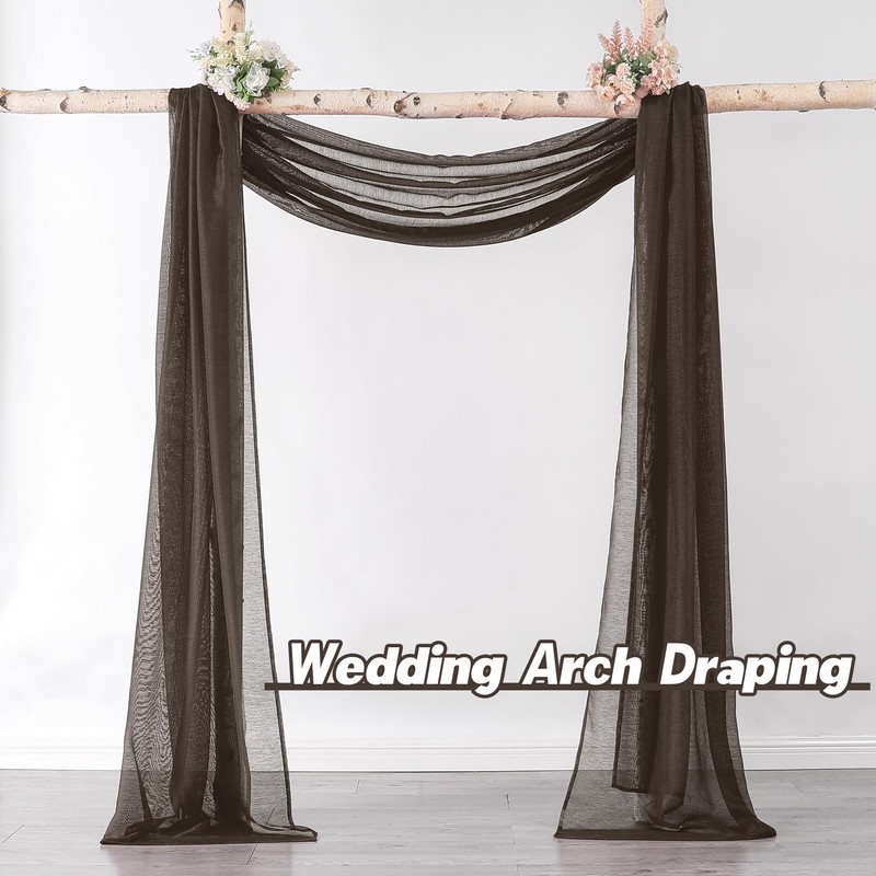 DONREN Chocolate Brown Window Scarf for Outdoor Decoration - Add