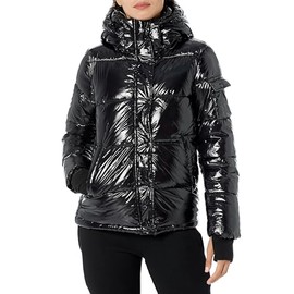 S13 Women's Lacquer Ella Puffer Coat, Onyx, M