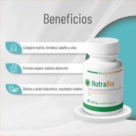 Biotina Ácido Hialurónico Colágeno Ácido Fólico Vegano 1 Mes Sin Sabor