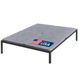 Treaton, 1.5” Split Wood Bunkie Board King(Fold) Size, Bunkieboard for Bed Fully Assembled, Low Profile Support, Slats Design for Ventilation, Box Spring Alternative, Grey