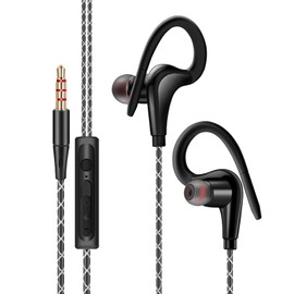EEEKit Sports Earbuds Wired, Sweatproof Wrap Around Earphones in-Ear Headphones with Microphone for 3.5mm Jack Ear Buds