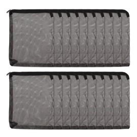 CAPASTEC Aquarium Filter Media Bags, Fine Mesh Filter Bags, Mesh Zipper Bags for Activated Carbon Resin Filters, Reusable Fish Tank Filter Bag, 9.8 x 7.8 Inch, Black 20 Pcs