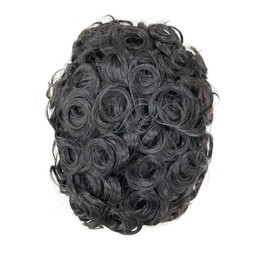 Toupee for Men Human Hairpieces Mens Toupee Hair Units 10mm Wave Wigs Toupee Real Human Replacement System for Man 0.04mm PU Skin Natural Human Hair 10" x 8" (#1B Off Black)