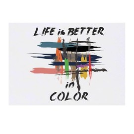 Azeeda 'Bunte Pinselstriche des Lebens' Temporäres Tattoo - Hautfreundlicher & Ungiftiger Abziehbild · Wasserfest (TO00077195)