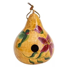 Saving Shepherd HUMMINGBIRD GOURD BIRDHOUSE - Amish Hand Painted Bird House USA