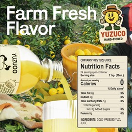 YUZUCO - 100% Cold-Pressed Juice - 8oz Premium Yuzu Juice from Japan - Bottled in California
