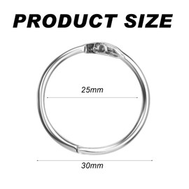 Loose Leaf Binder Rings Book Binder Rings 30mm Metal Rings for Crafts Card Rings Key Chain Rings for Flash Cards Office Home Book Binder Rings Ring Binder Clips