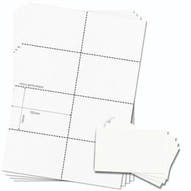 OfficeGear A7 Cards 8-up [55 Sheets - 440 Cards] Perforated Printable Record Index Study Refill Cards 74x105mm 2.9x4.1in - on White A4 Sheets 150gsm – Free Design Template
