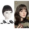 ANROI Real Hair Fringe Hairpiece, Real Hair Clip-In One-Piece Extensions,