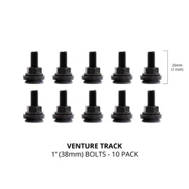 VanEssential L-Track Single Stud Bolt M8 x 1.0 Thread (Metric) 25mm / 1 inch Black- 10 pcs