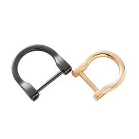 aoozleny 4 Pieces D Rings Screw In Shackle Horseshoe Buckle Horseshoe Shape D Metal Hoop, Use for for Purse Zipper Lanyard DIY Craft,Buckle,Belt Clasps,Leather Craft Accessories (0.74*0.8 inch, Gold)
